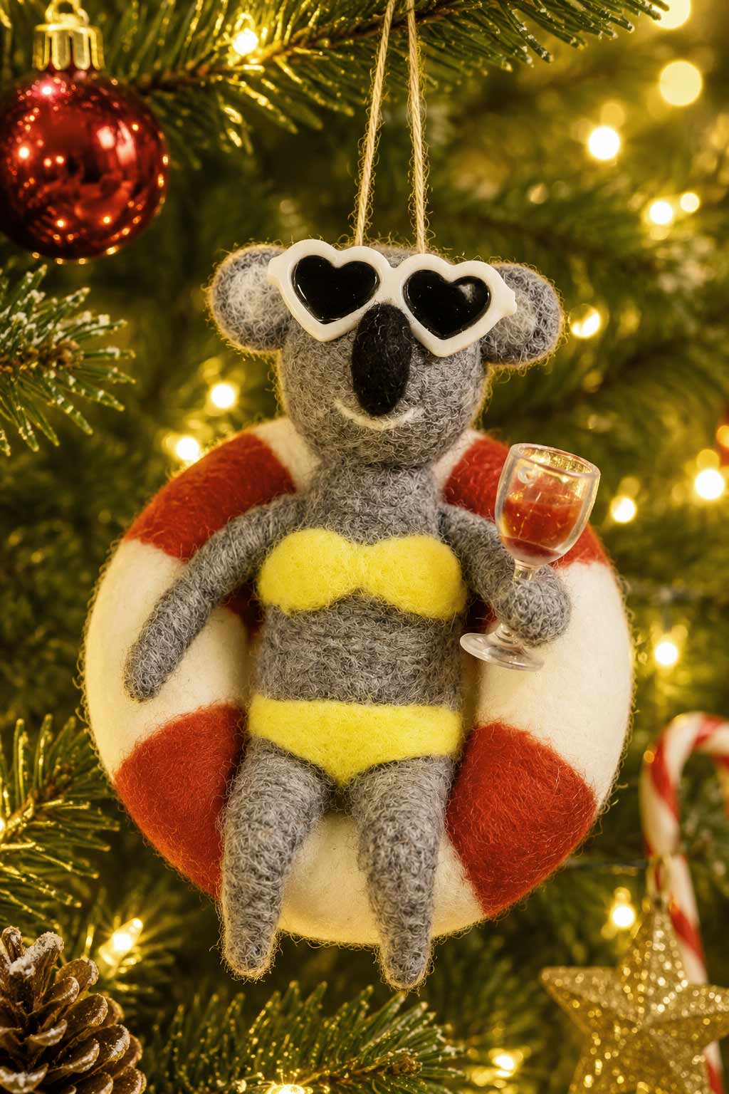 Felt Ornament - Wine & Chill Koala