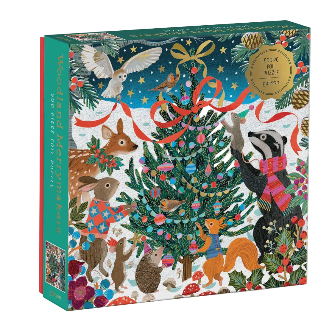 500pc Foil Puzzle - Woodland Merrymakers