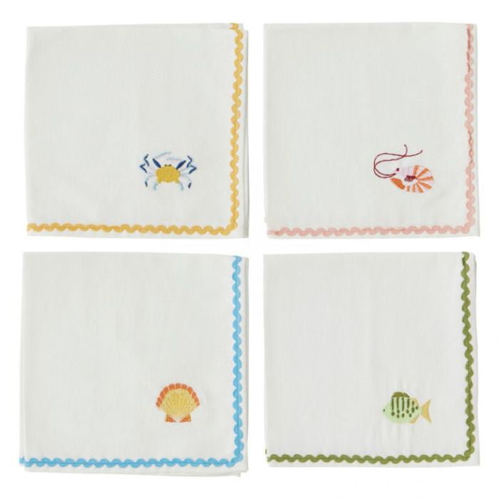 Shack S/4 Cotton Embroidered Napkins