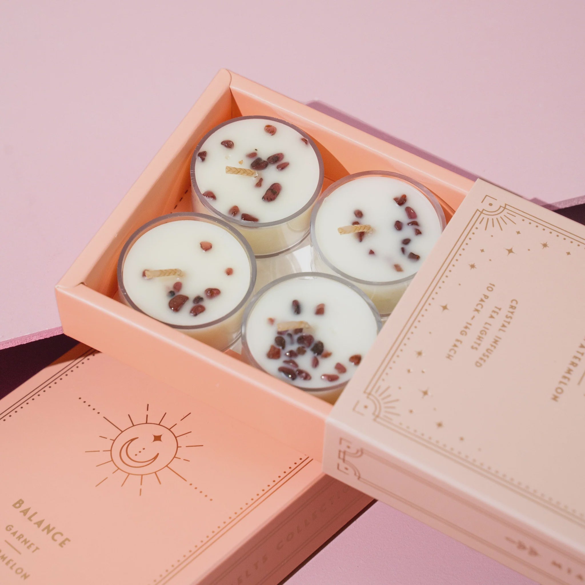 Crystal Infused Tea Lights - Mia