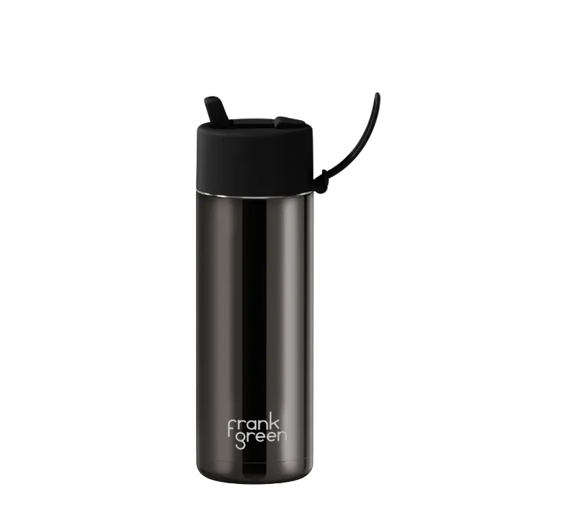 595ml Chrome Ceramic Reusable Bottle - Shadow / Midnight