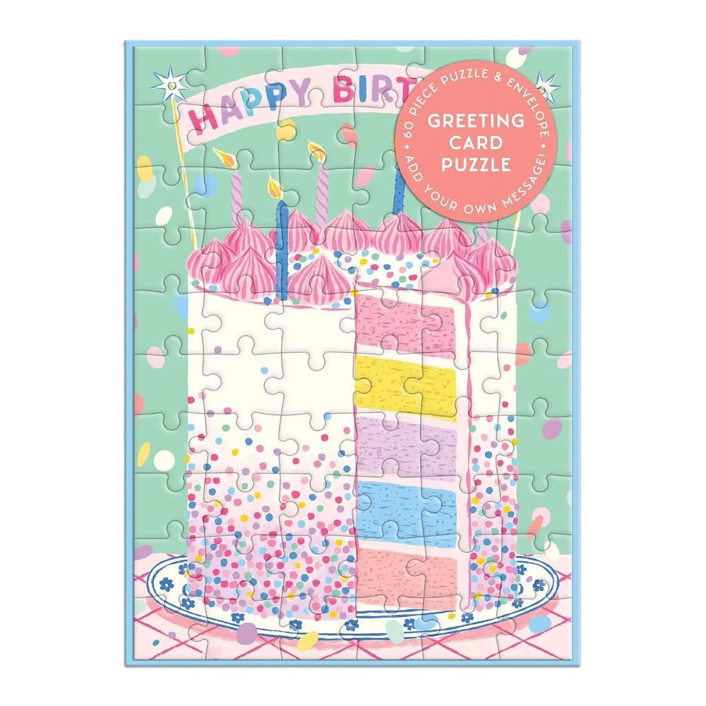 Confetti Birthday Cake Puzzle Greeting Card