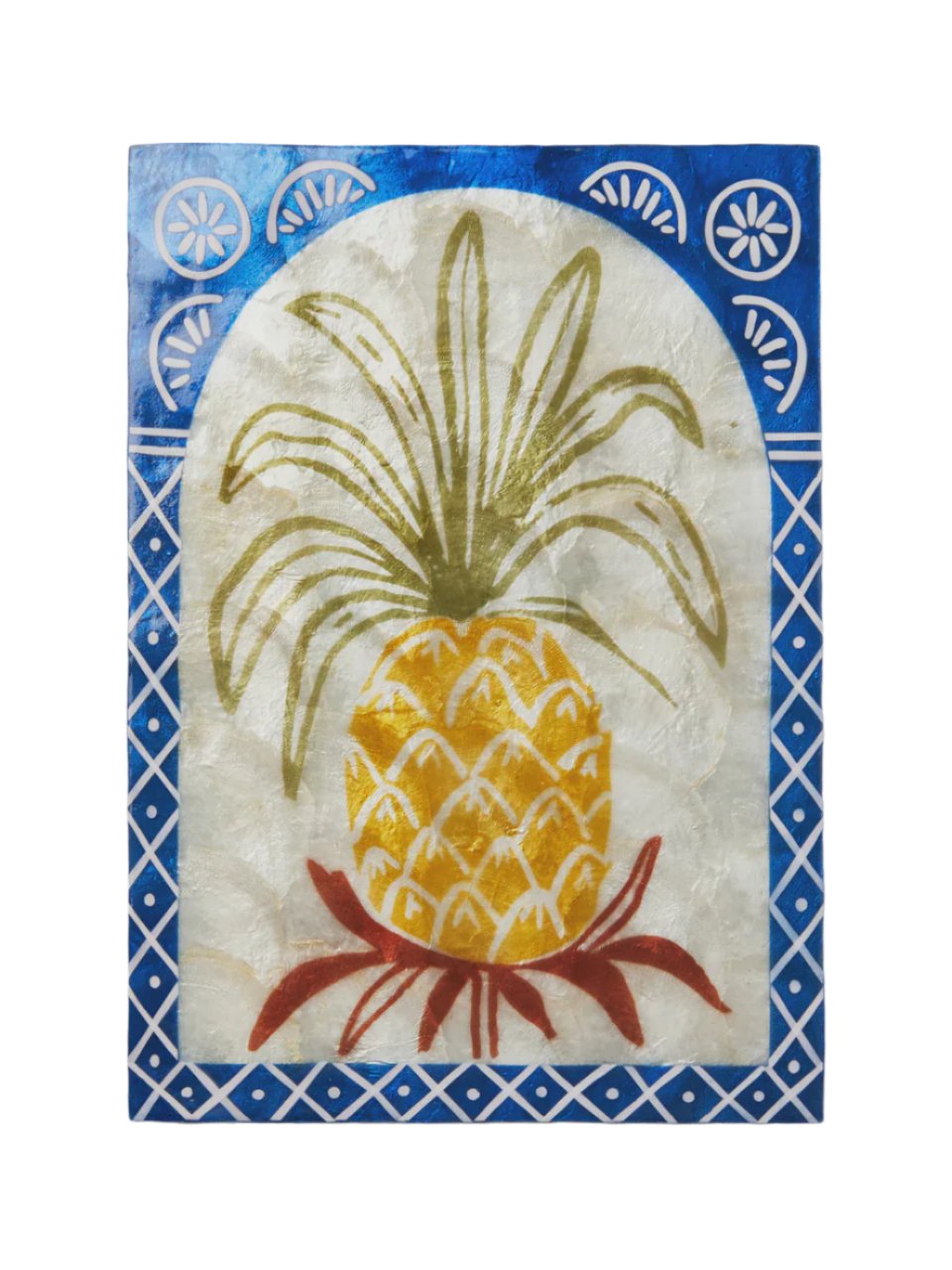 Capiz Shell Art Tile - Soleil - Pineapple