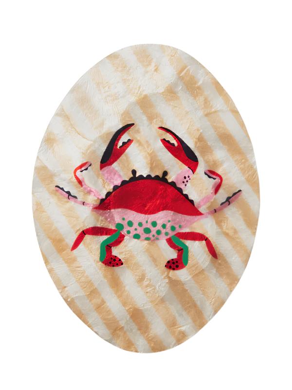 Capiz Shell Art Tile - Offshore - Crab