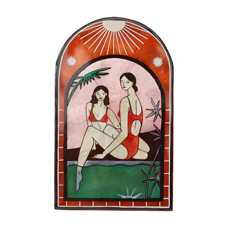 Capiz Shell Art - Resort - Toe Dip Green