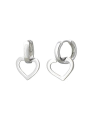 Open Heart Huggie - Silver