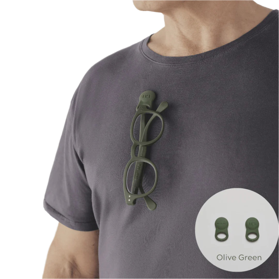 Spex Magnetic Glasses Clips 2 pk - Olive Green