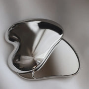 Heart Shape Compact Pocket Mirror - Silver