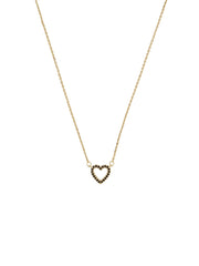 Crystal Heart Necklace - Gold & Black