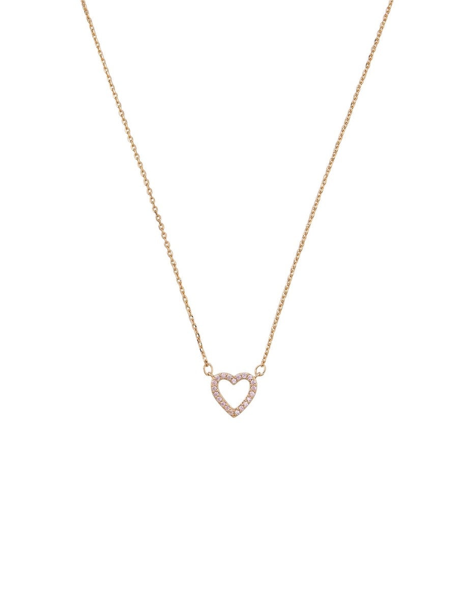 Crystal Heart Necklace - Rose Gold
