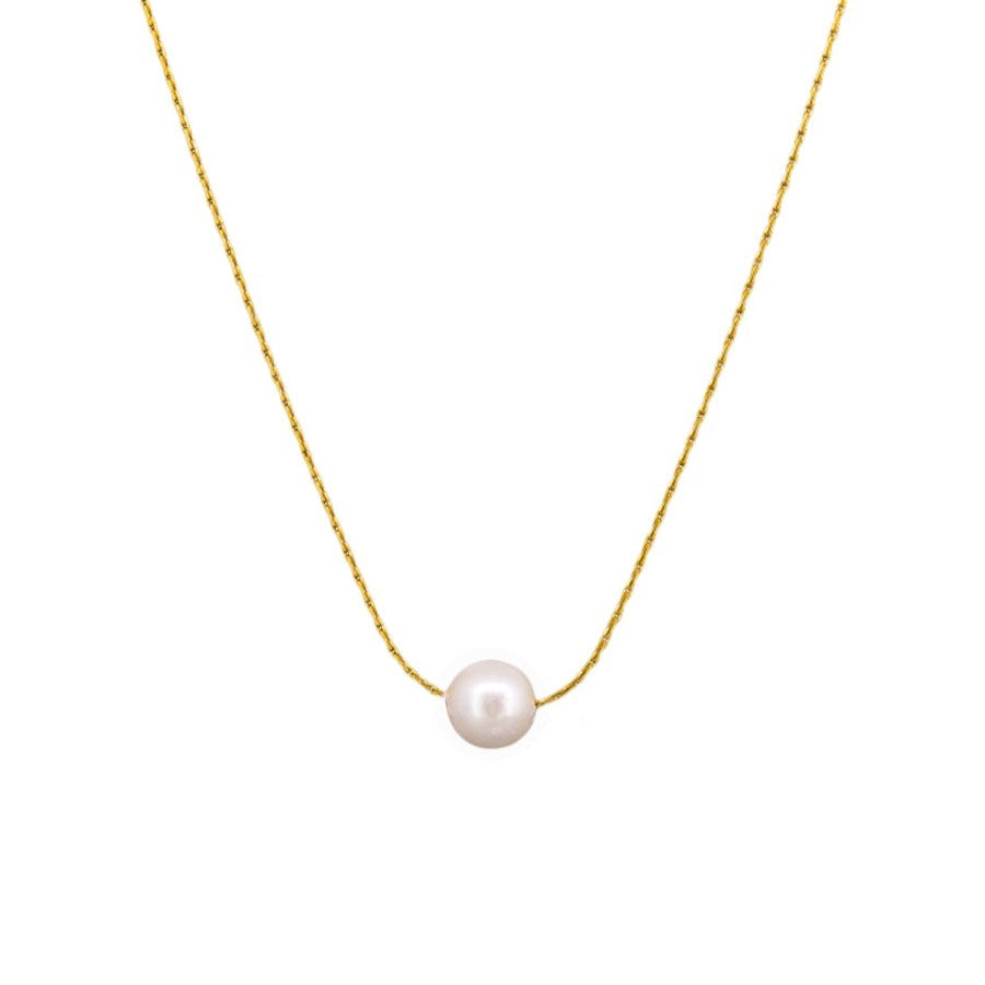Pearl Ball Necklace - Gold