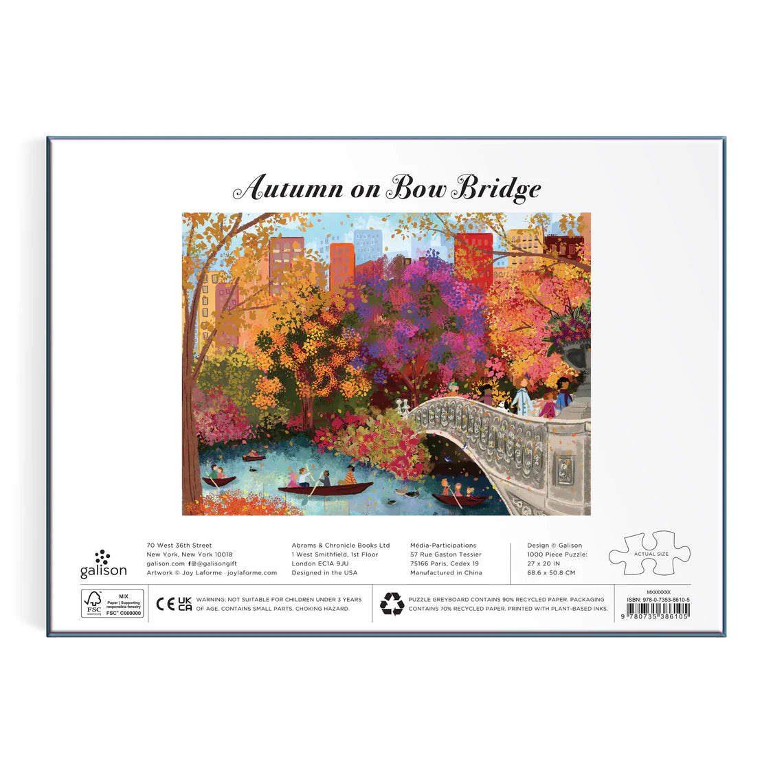 1000 pc Puzzle - Joy Laforme Autumn on Bow Bridge