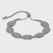 Oval Pebble Slider Bracelet - Silver