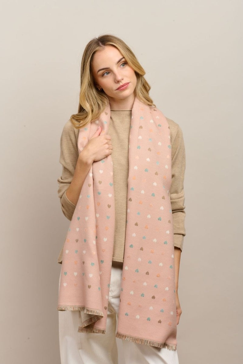 Mini Hearts Scarf - Pink