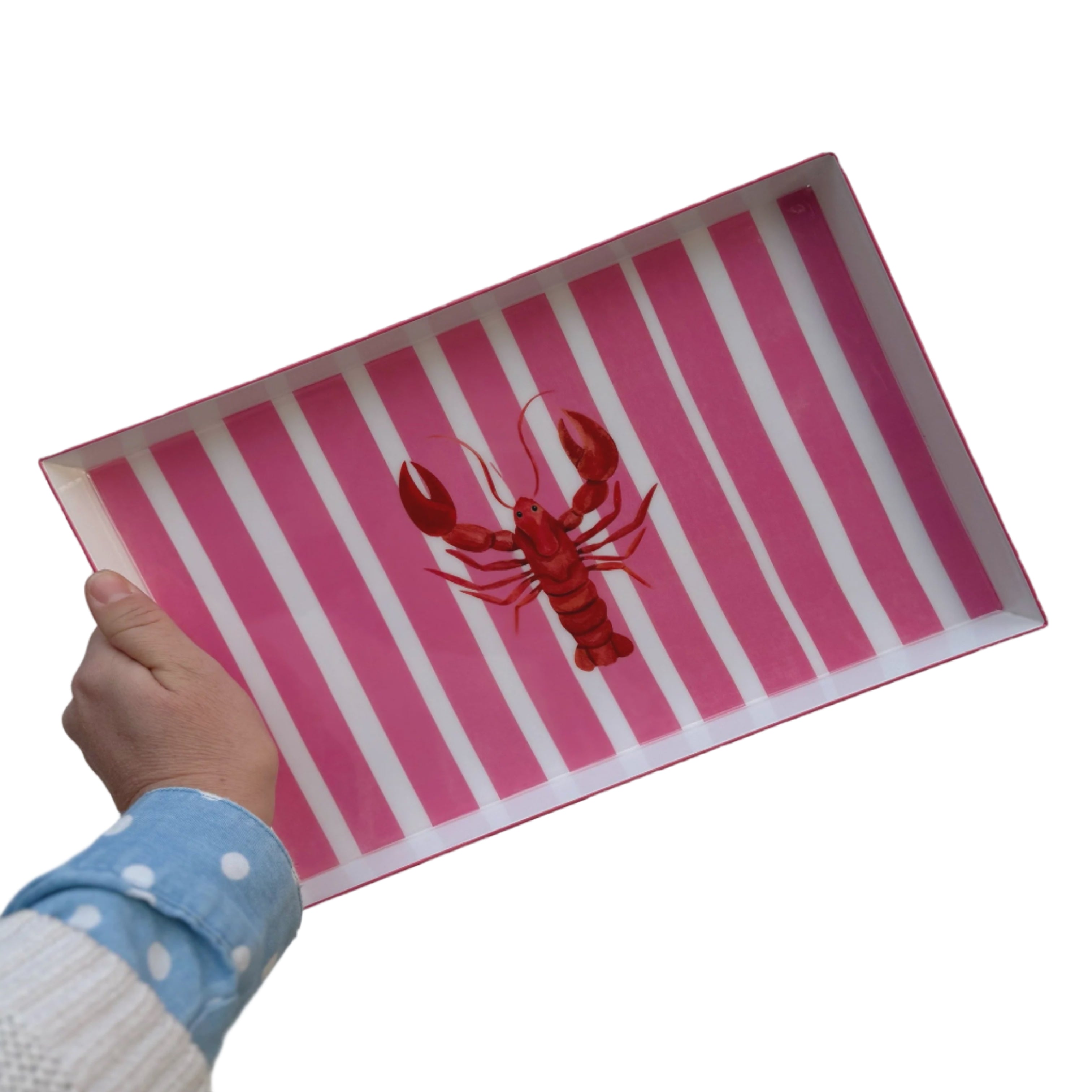 Pink Stripe Lobster Tray