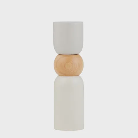Wood Salt & Pepper Grinder - Pisces, Taupe