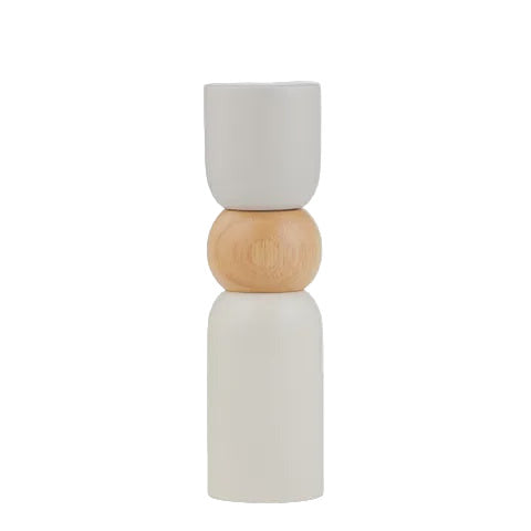 Wood Salt & Pepper Grinder - Pisces, Taupe