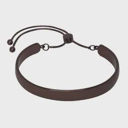 Plain Cuff Slider Bracelet - Chocolate