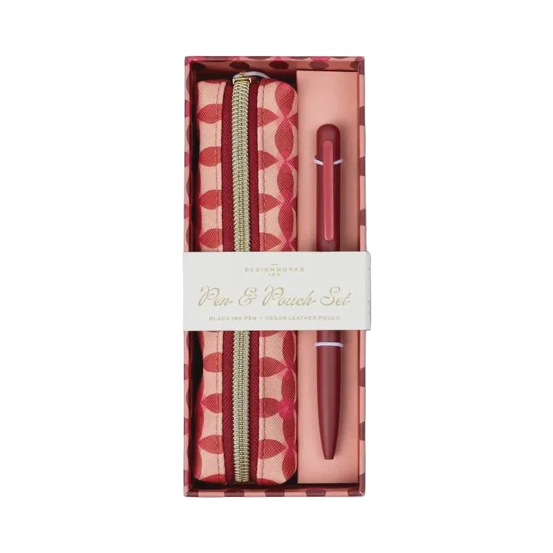 Pen & Pouch Set - Pinwheel Pink