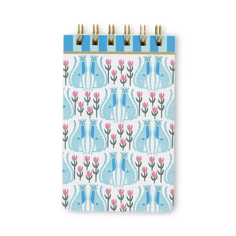 A Dopo Twin Wire Notepad - Blue Cheetahs