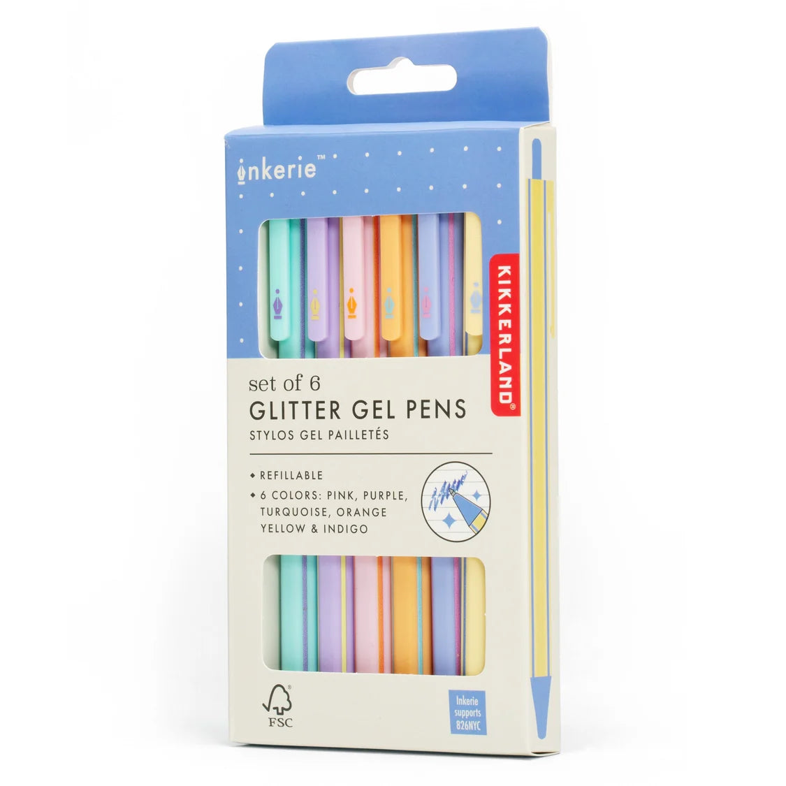 Inkerie Glitter Gel Pens - Set of 6