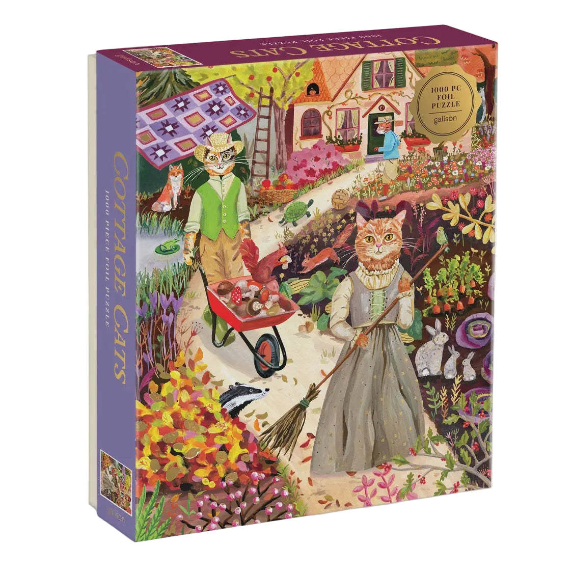 1000pc Foil Puzzle - Cottage Cats