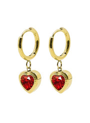 Mini Hoop Earrings Aegir - Zirconium Oxide Red