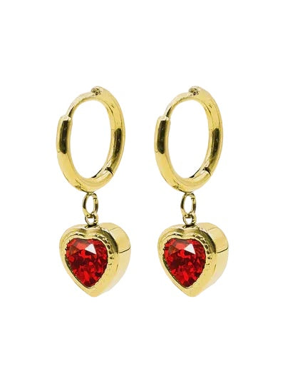 Mini Hoop Earrings Aegir - Zirconium Oxide Red