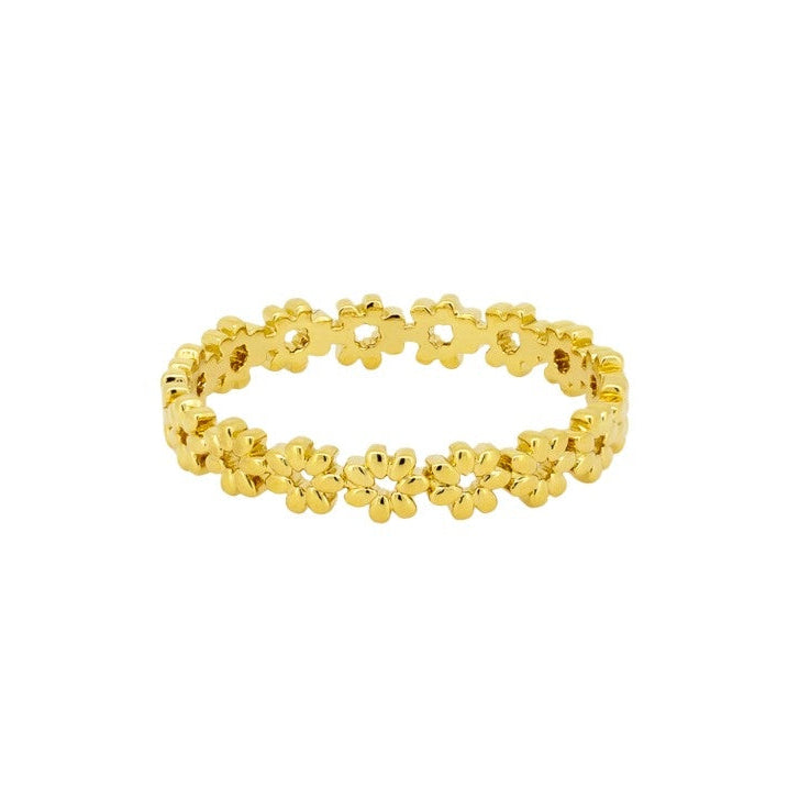 Mini Daisy Chain Band Ring - Gold