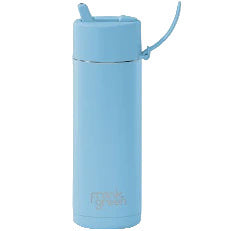 595ml Ceramic Bottle + Flip Straw Lid - Sky Blue