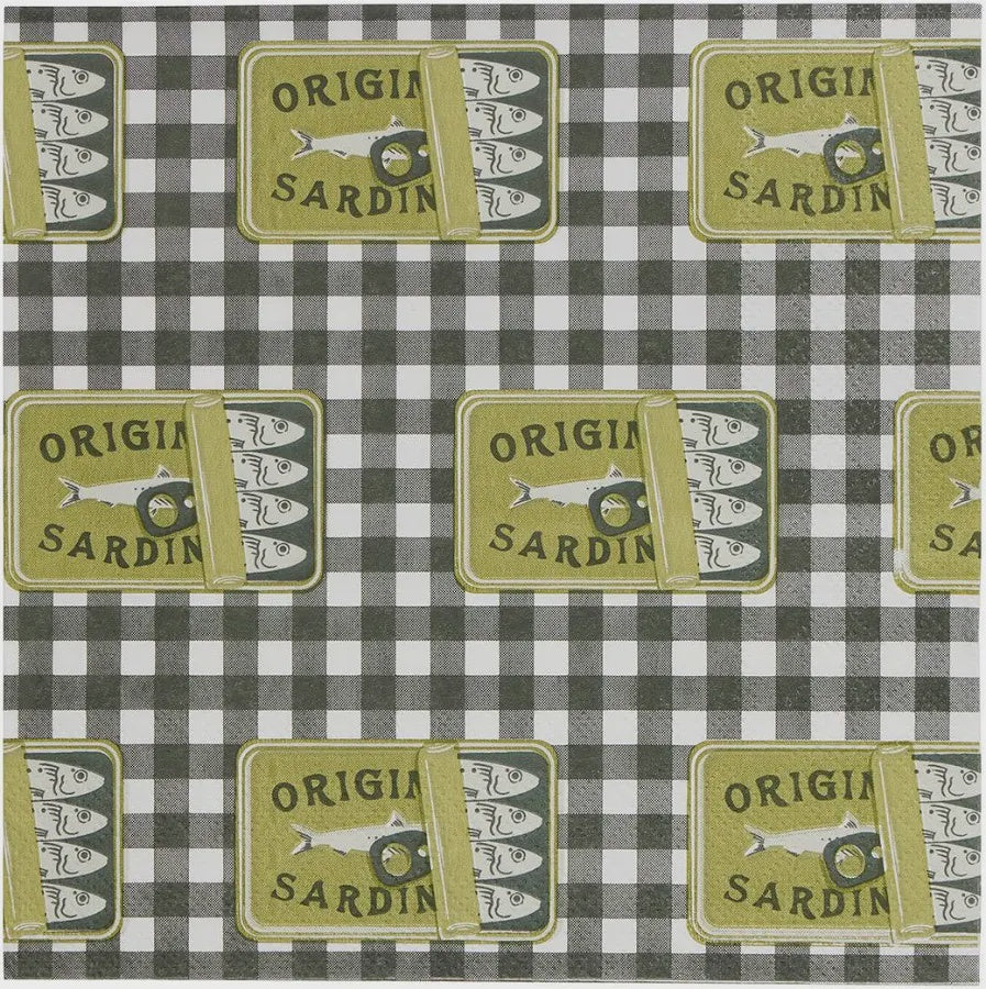 Sardine Napkin 20pk - Black/Olive