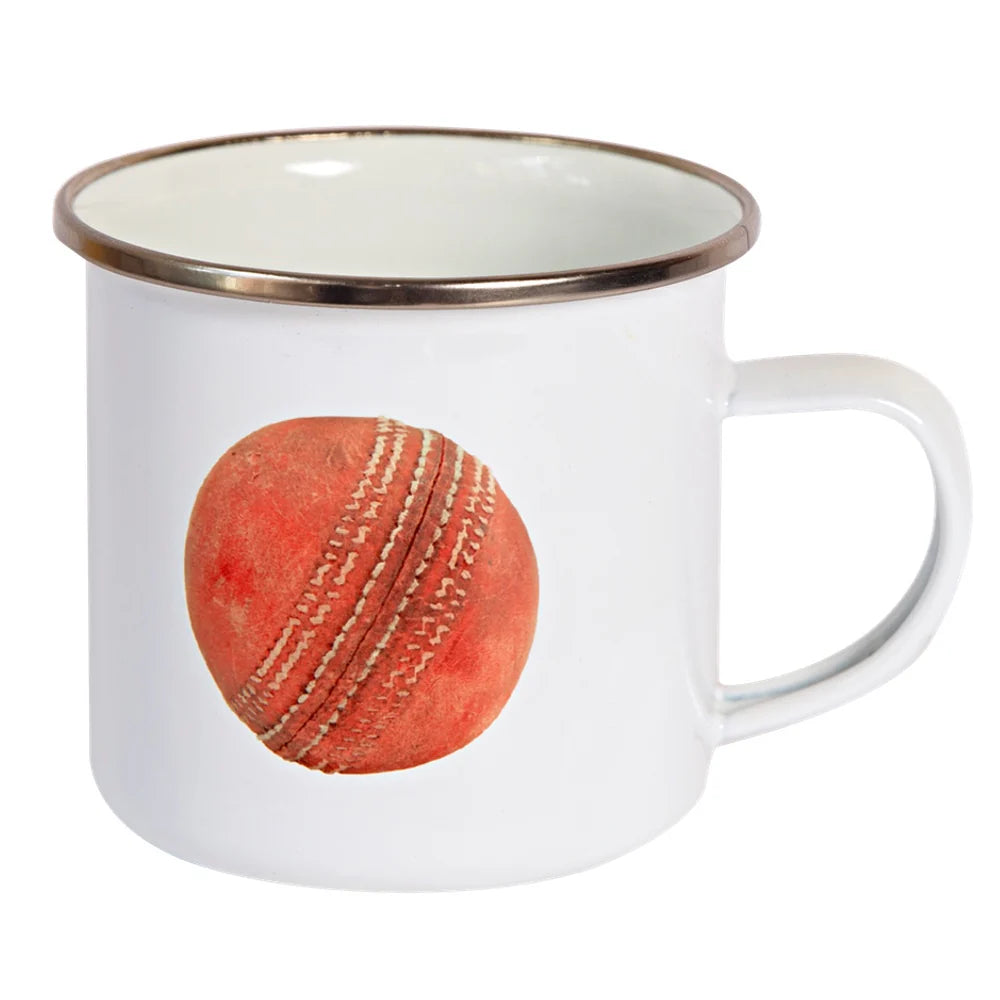 Sporting Nation Enamel Mug - Old Cricket Ball