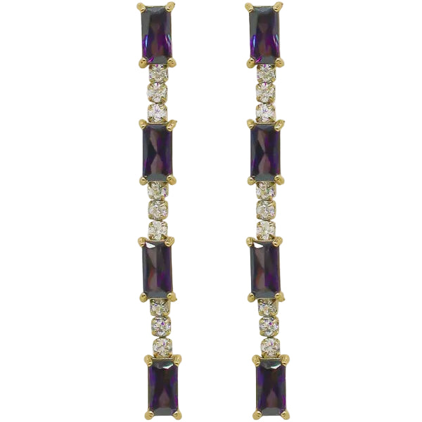 Drop Earrings Solene - Violet Zirconium Oxide
