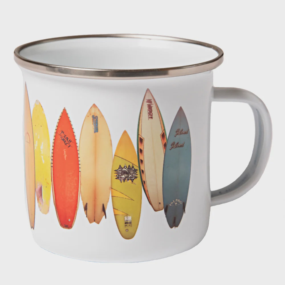 Sporting Nation Enamel Mug - Vintage Surf Board
