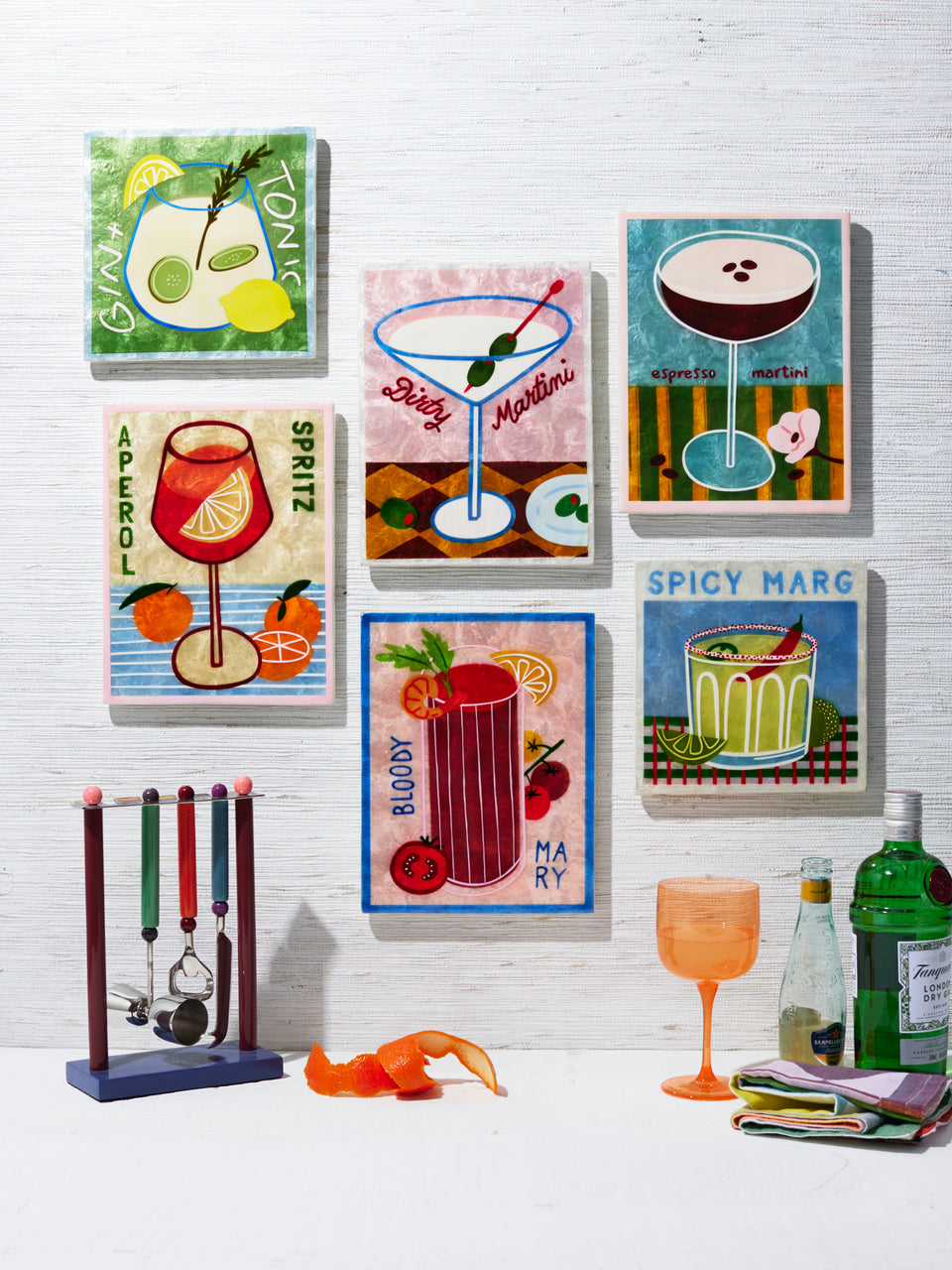 Capiz Shell Art Tile - Happy Hour - Spicy Marg
