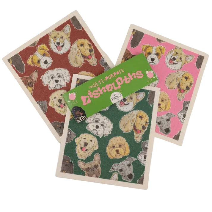 Pablo Set of 3 Dishcloths - Dog