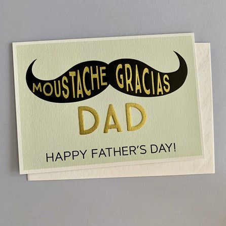 Moustache Gracias Dad Card