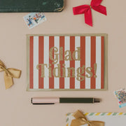 Glad Tidings Stipe and Copper Glitter Card