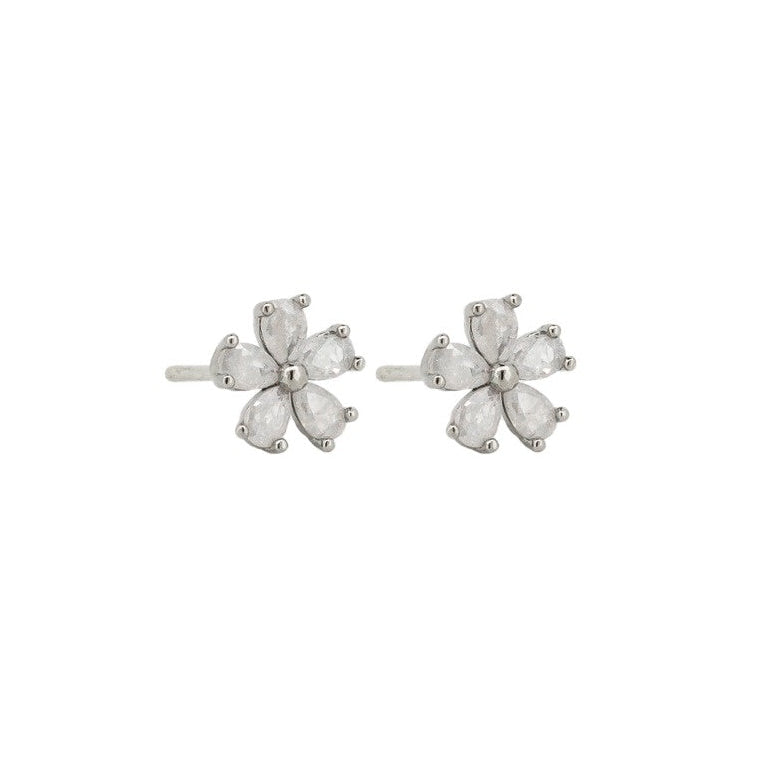 Fleur Stud Earrings - Silver