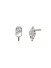 Ice Cream Stud Earrings - Silver