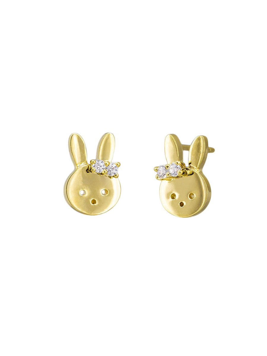 Misty Bunny Stud Earrings - Gold