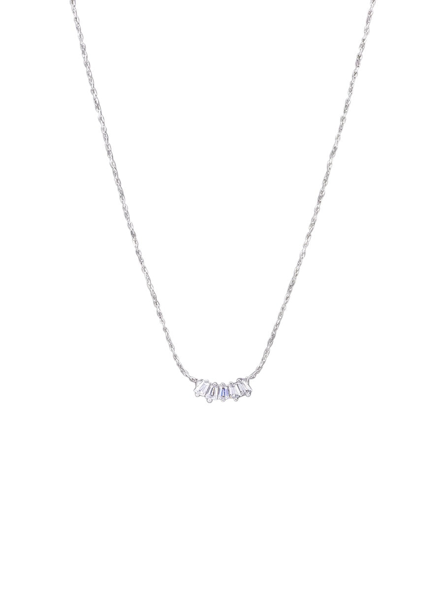 Petite Crystal Necklace - Silver