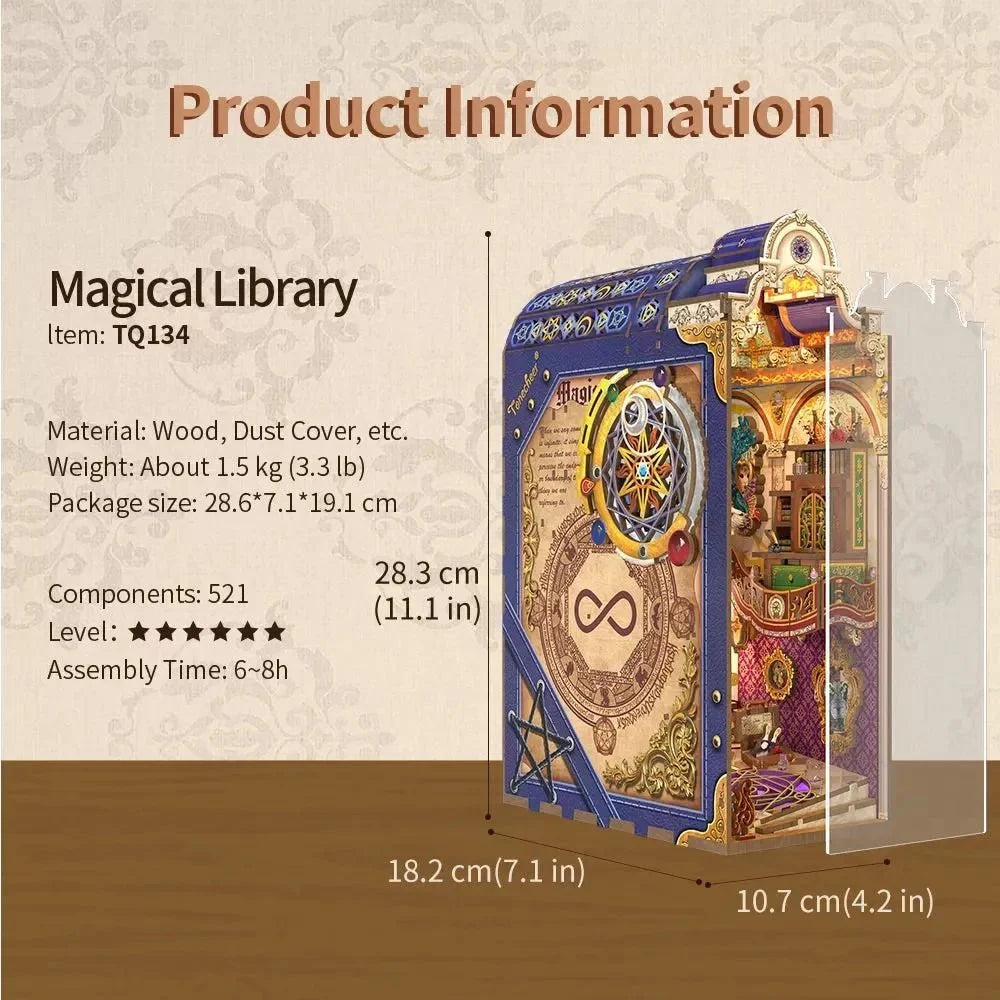 3D Book Nook Puzzle Kit - Magical Library