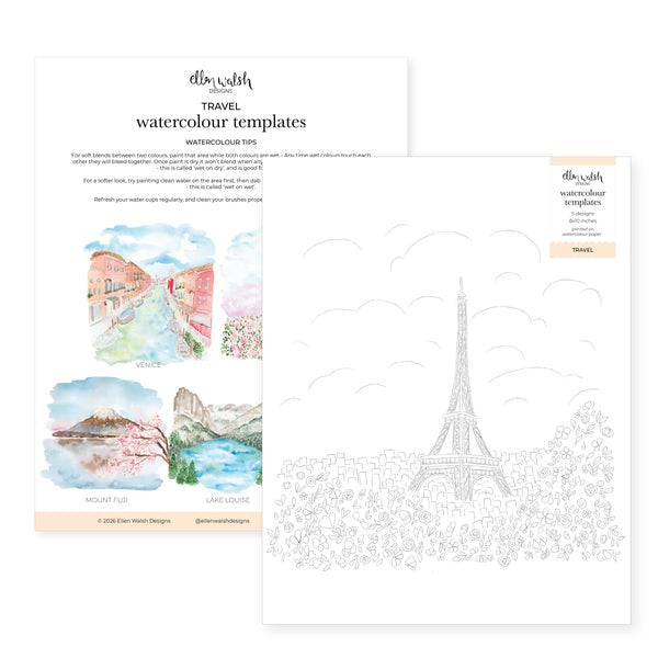 Watercolour Templates - Travel