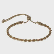 Medium Twist Chain Slider Bracelet - Gold