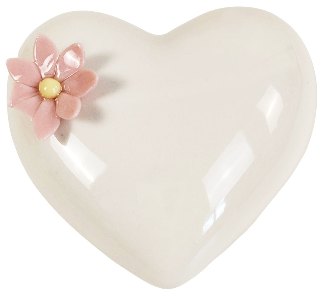Daphne Flower Heart Ornament White 9cm