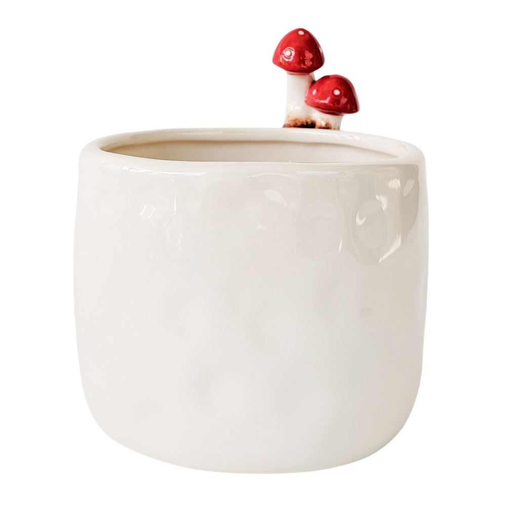 Toadstool Planter White 13cm