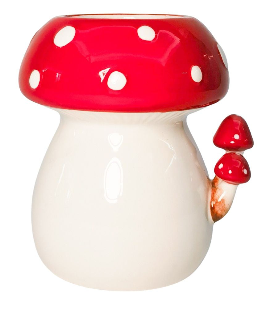 Toadstool with Toadstools Planter White
