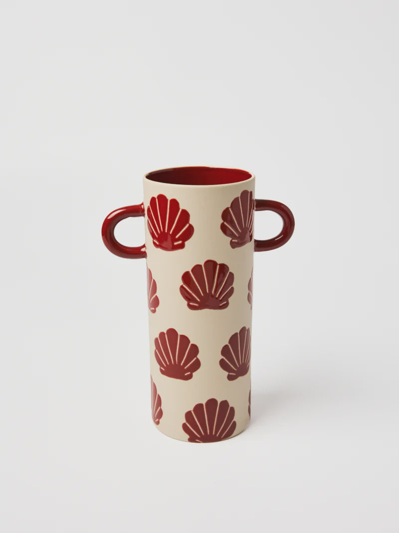 Griffe Tall Vase - Burgundy Shell
