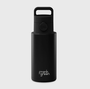 1L Ceramic Bottle + Grip & Sip Lid - Midnight